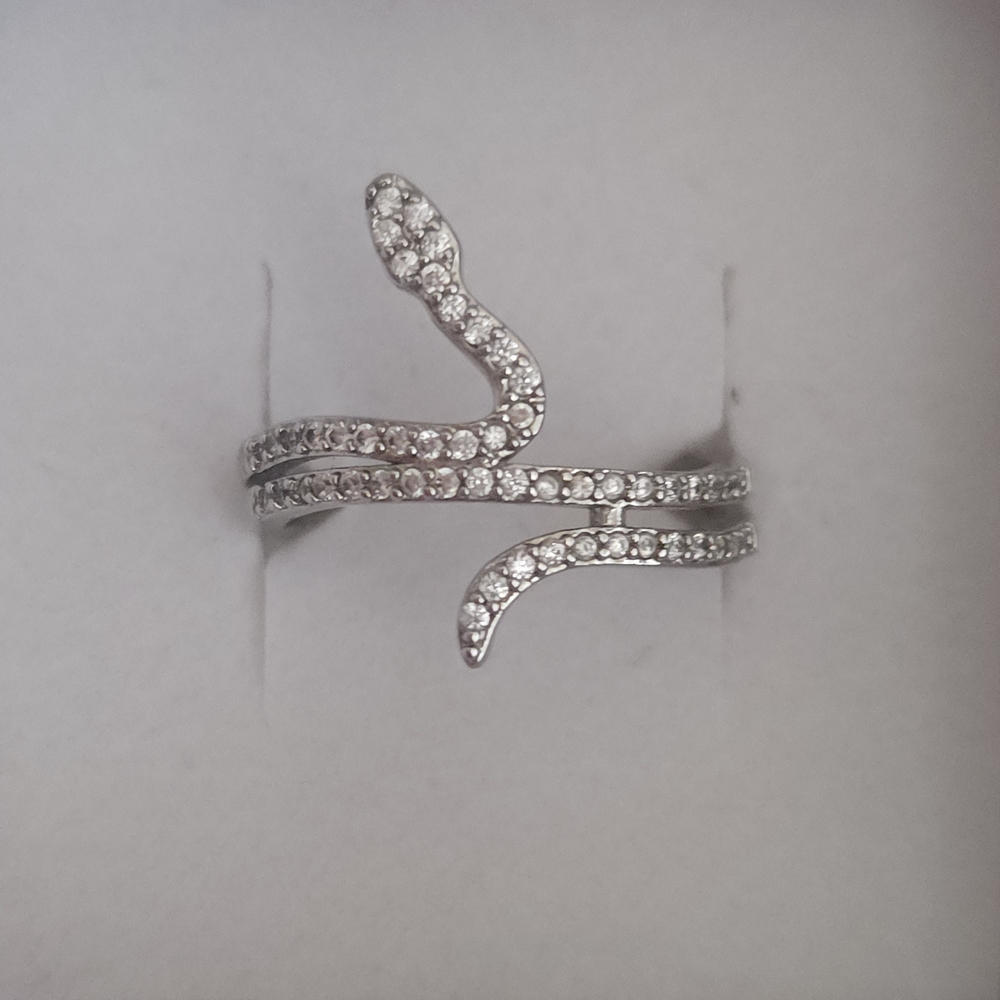 Sterling Silver Sparkly Snake Ring